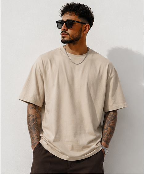 Rose Graphic Oversized T-Shirt — Cream